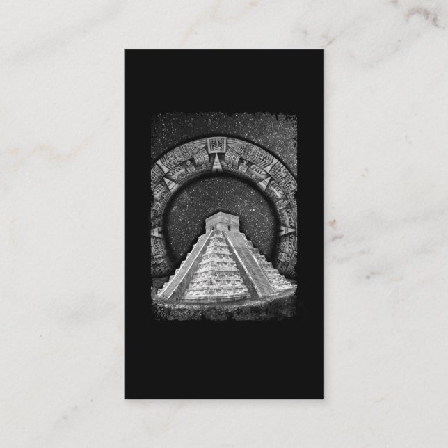 Carte De Visite Temple de Kukulcán Pyramides mayas Calendrier aztè (Devant)