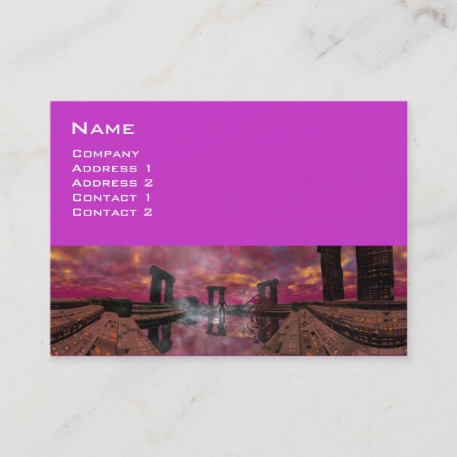 Carte De Visite TEMPLE DE L'EAU, Purple Fuchsia (Devant)