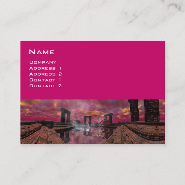 Carte De Visite TEMPLE DE L'EAU, Purple Fuchsia (Devant)