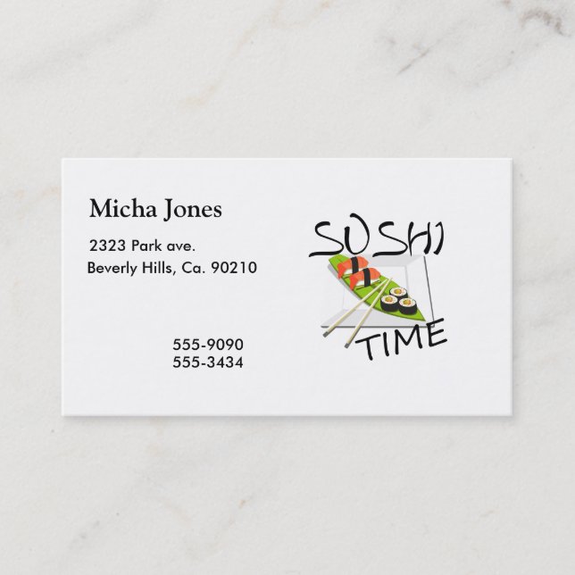 Carte De Visite Temps de sushi (Devant)
