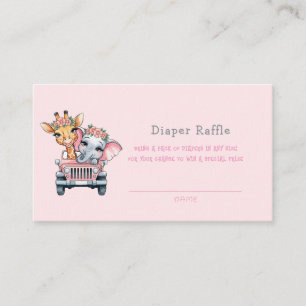 Carte De Visite Temps pour une Aventure Girl Diaper Raffle