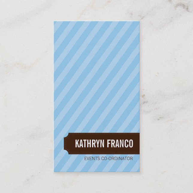 CARTE DE VISITE tendance audacieux bonbon rayé ble (Devant)
