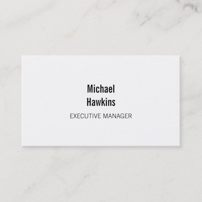 Carte De Visite Tendance Black Blanc Contemporain Directeur exécut (Devant)