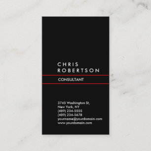 Carte de visite tendance Black Red Lines