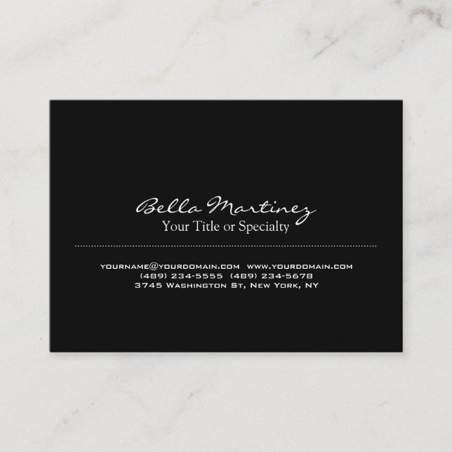 Carte De Visite Tendance Black Special Unique Professionnel (Devant)