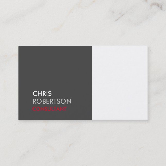 Carte de visite tendance blanc gris attrayant (Devant)