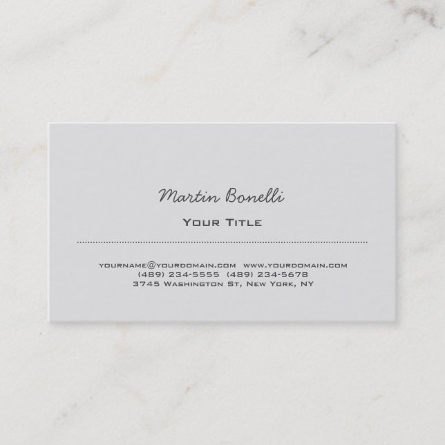 Carte de visite tendance de script noir et blanc (Devant)