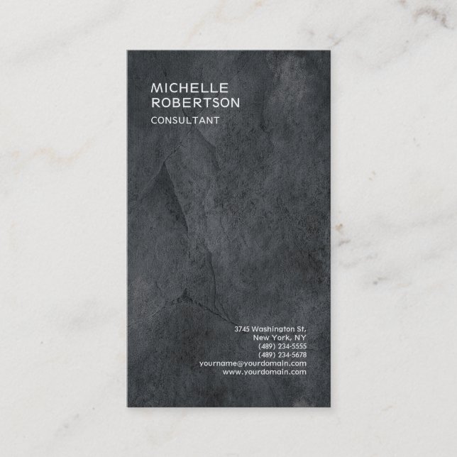 Carte De Visite Tendance Design Gris Texture Minimaliste Moderne (Devant)