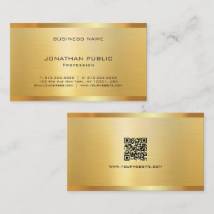 Carte De Visite Tendance Élégant Moderne Code QR Or Luxe Soie
