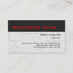 Carte de visite tendance en brique gris foncé mur 
