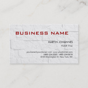 Carte de visite tendance en brique gris mur rouge