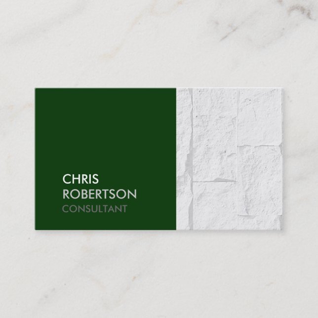 Carte de visite tendance en brique vert Vert attra (Devant)