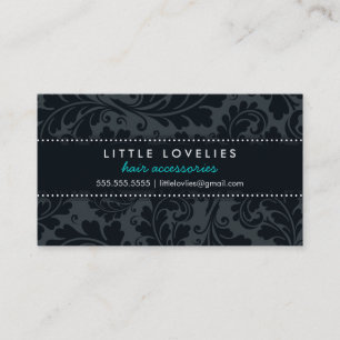 CARTE DE VISITE tendance fleuris gris fusain noir
