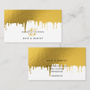 Carte De Visite Tendance Gold Drives Cheveux & Maquillage Artiste