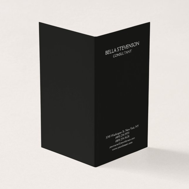 Carte De Visite Tendance gris foncé clair simple minimaliste éléga (Extérieur)