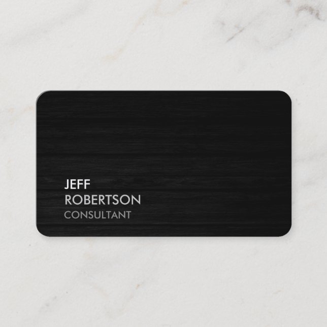 Carte De Visite Tendance Gris Noir Bois Attrayant Simple Chic (Devant)