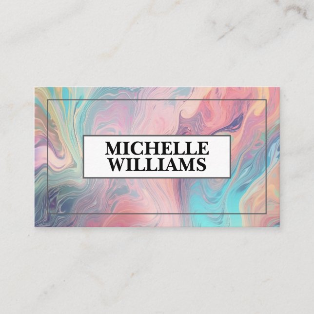 Carte De Visite Tendance Iridescente Rainbow Foil Texture (Devant)