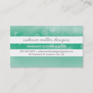 Carte De Visite TENDANCE LARGE STRIPE ombre couleur émeraude vert