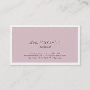 Carte De Visite Tendance Minimaliste Moderne Élégant Couleur Plain