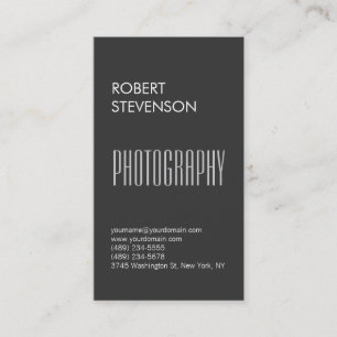 Carte de visite tendance moderne gris vertical