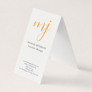 Carte De Visite Tendance Moderne Monogrammé Simple Noir & Blanc