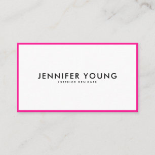 Carte De Visite Tendance néon rose minimaliste moderne professionn