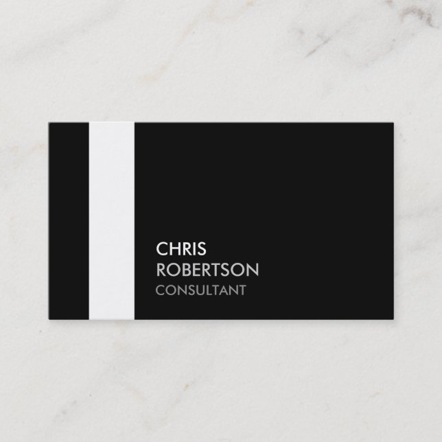 Carte de visite tendance noir blanc attirant (Devant)