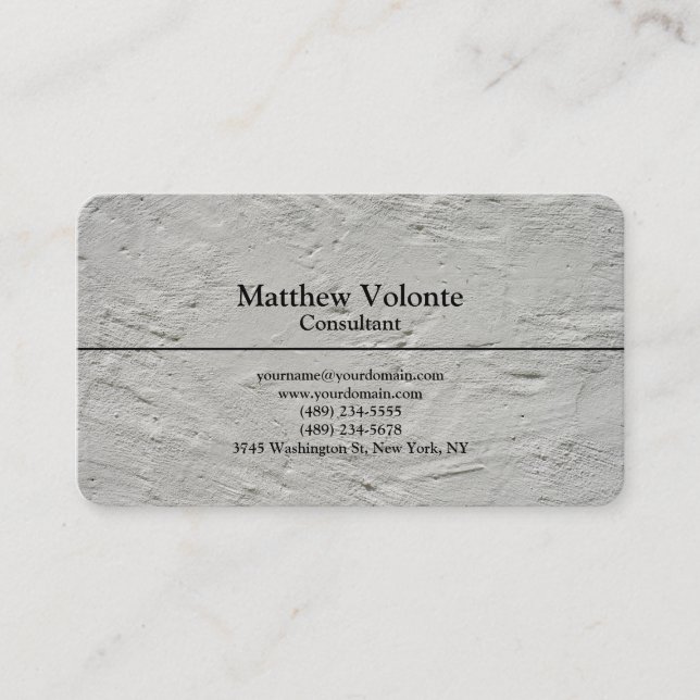 Carte De Visite Tendance Plain Stylish Grey Texture murale (Devant)