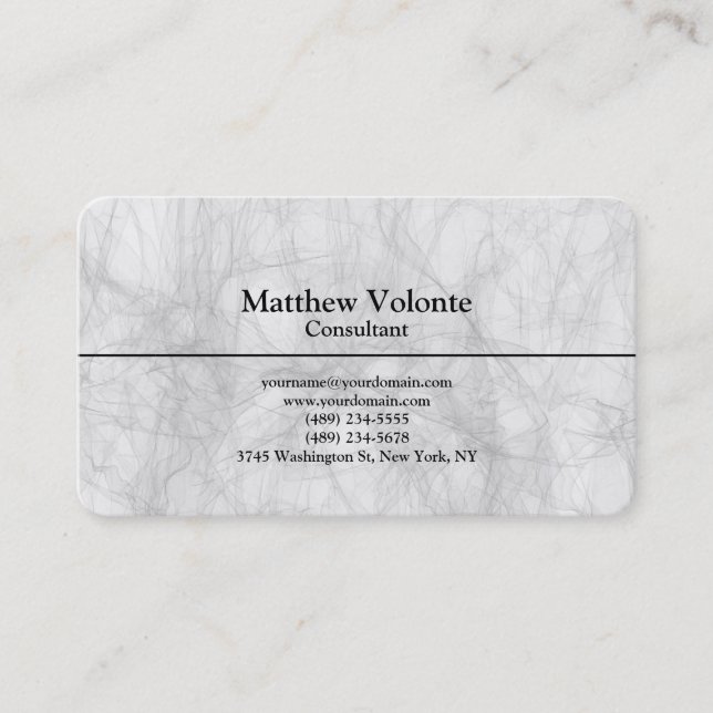Carte De Visite Tendance Plat élégant Gris Professionnel (Devant)