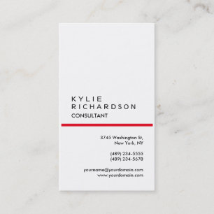 Carte De Visite Tendance Rouge blanc blanc blanc Consultant Vertic