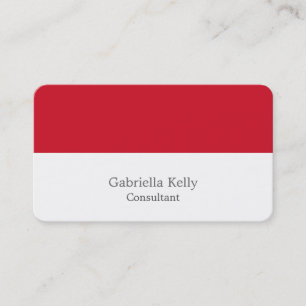 Carte De Visite Tendance Rouge Blanc Créatif Plaine Unique Design