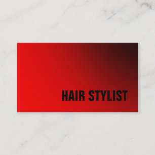 Carte De Visite Tendance Rouge Blanc Moderne Hair Styliste