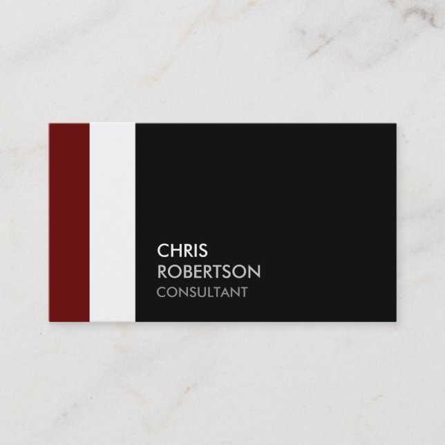 Carte de visite tendance Rouge Blanc Noir Attracti (Devant)