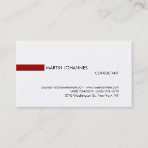 Carte de visite tendance rouge noir blanc élégant