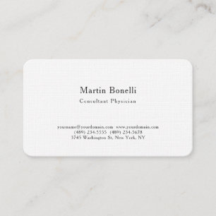 Carte De Visite Tendance unique Minimaliste Consultant Médecin Lin