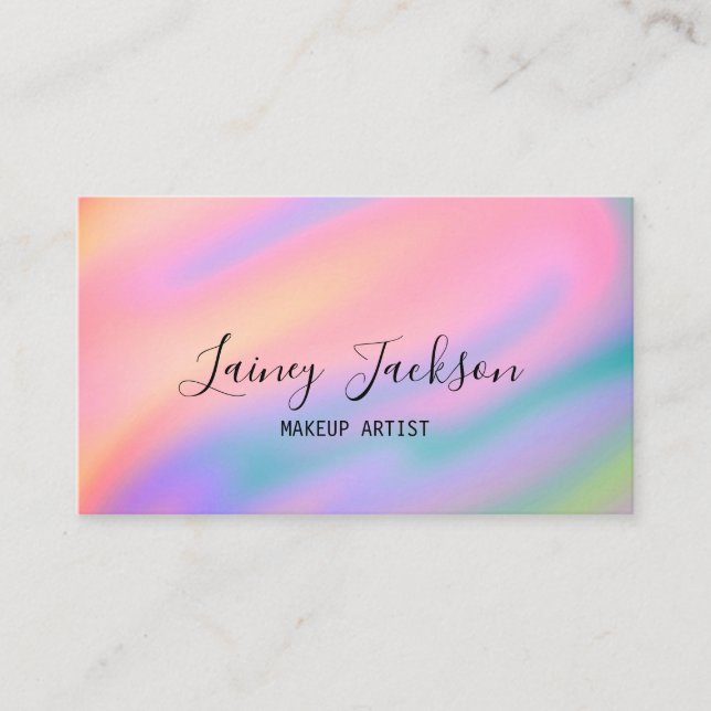 Carte De Visite Tendance Unique vivid Rose Bleu abstrait vagues (Devant)
