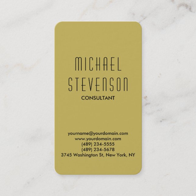 Carte de visite tendance Vegas Gold Roundé Corner (Devant)