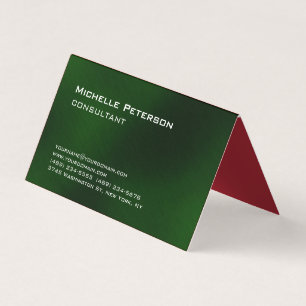 Carte De Visite Tendance Vert foncé minimaliste moderne Plain