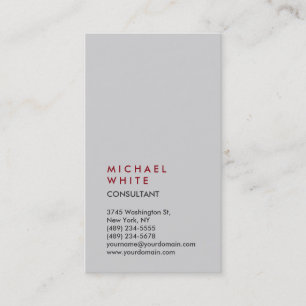 Carte De Visite Tendance verticale Gray Professional
