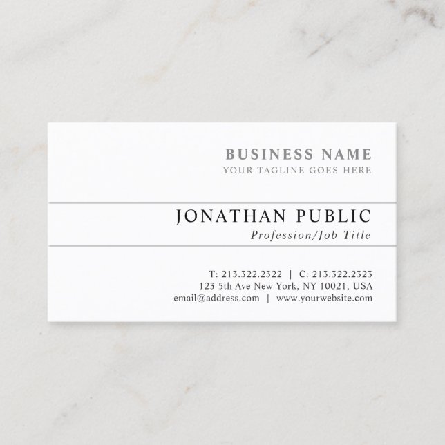 Carte De Visite Tendre d'entreprise simple propre chic élégant (Devant)