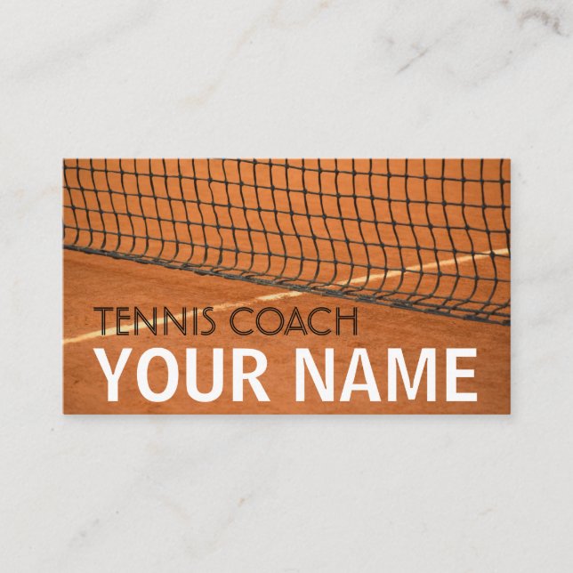 Carte De Visite Tennis Coach Votre Nom Instructeur Professionnel N (Devant)