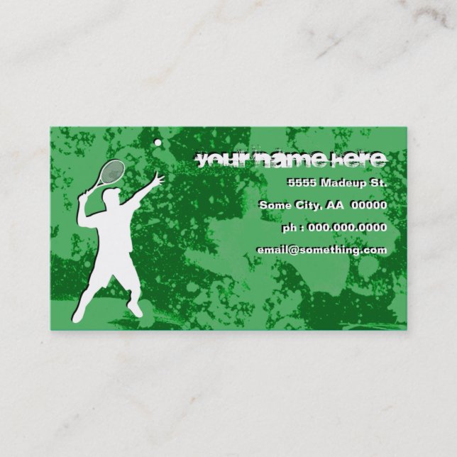 Carte De Visite tennis grunge (Devant)