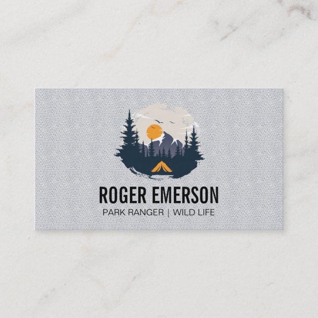 Carte De Visite Tente dans les bois | Camping (Devant)