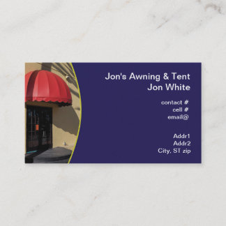 Carte De Visite Tente rouge au-dessus de l'entrée d'affaires