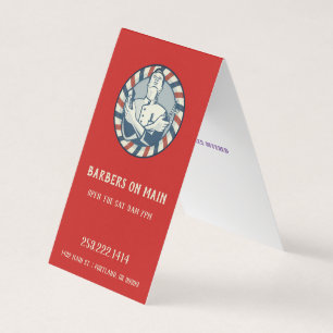 Carte De Visite Tente verticale de l'insigne en barbre rétro