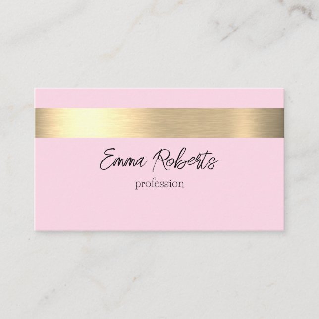 Carte De Visite Tequila Sunrise Pink Gold Foil Rustique Faux (Devant)