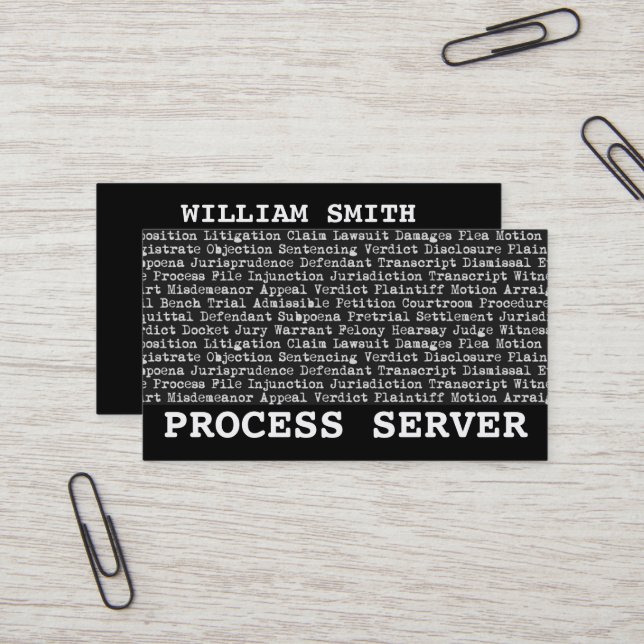 Carte De Visite Terminologie juridique du serveur de processus (Devant/Arrière en situation)