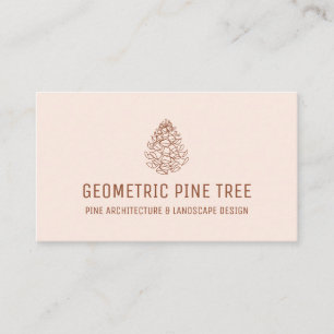 Carte De Visite Terracotta Blush Forest Tree Pine Rustique