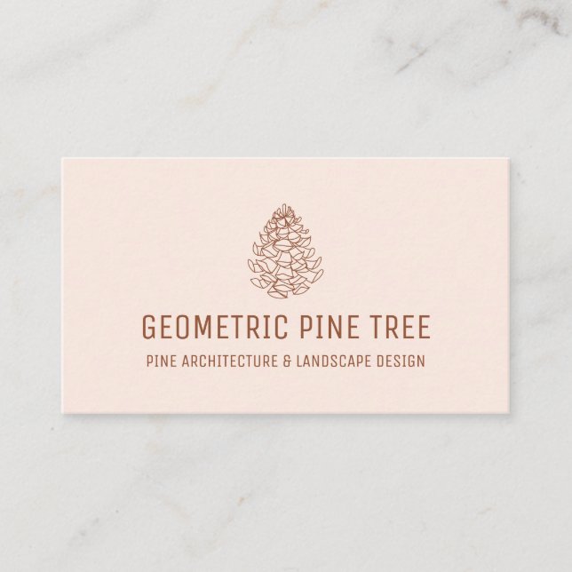 Carte De Visite Terracotta Blush Forest Tree Pine Rustique (Devant)