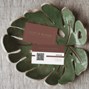 Carte De Visite Terracotta Code QR minimaliste élégant moderne